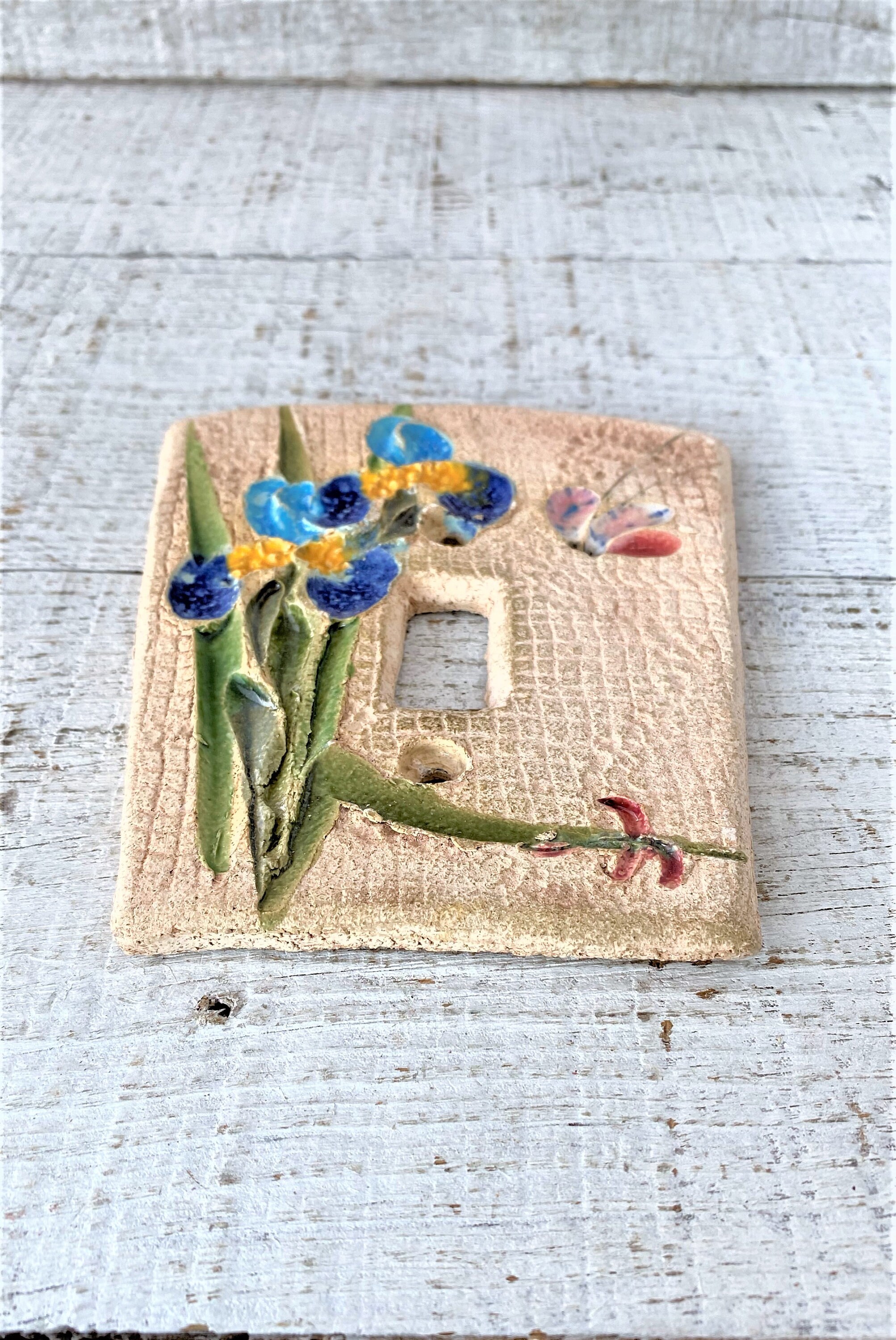 Single Light Switch Cover Flower Ceramic Light Switch Cover Etsy