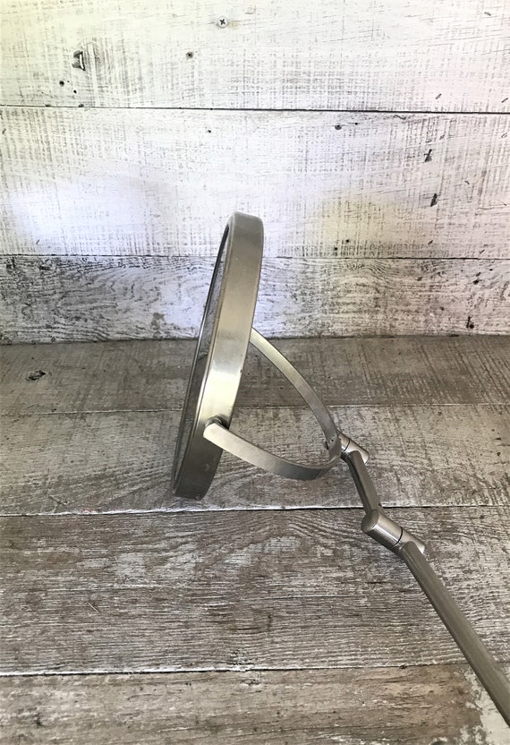 Wall Mirror Vintage Accorian Scissor Arm Round Vanity Antique Shaving Double Sided Magnifier Tilting