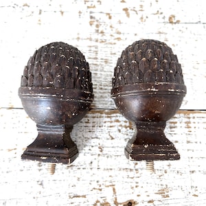 Finials Curtain Rod Ends Drapery Hardware Resin Finials Architectural Hardware Vintage Finials Window Dressing Home Improvement
