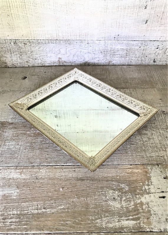 Vanity Mirror White Mirror Tray Mirror Gold Rectangle Dresser Etsy