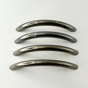 Vintage Nickel Arch Drawer Pulls - Set of 4