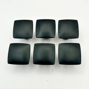 Black Metal Drawer Knobs: Square Cabinet Door Pulls, Set of 6