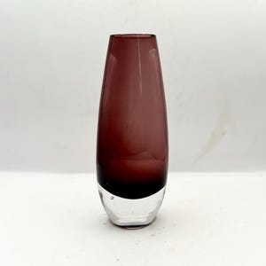 Glass Vase Flower Vase Hand Blwn Purple Glass Vase Glass Art Glass Vase Purple Vase
