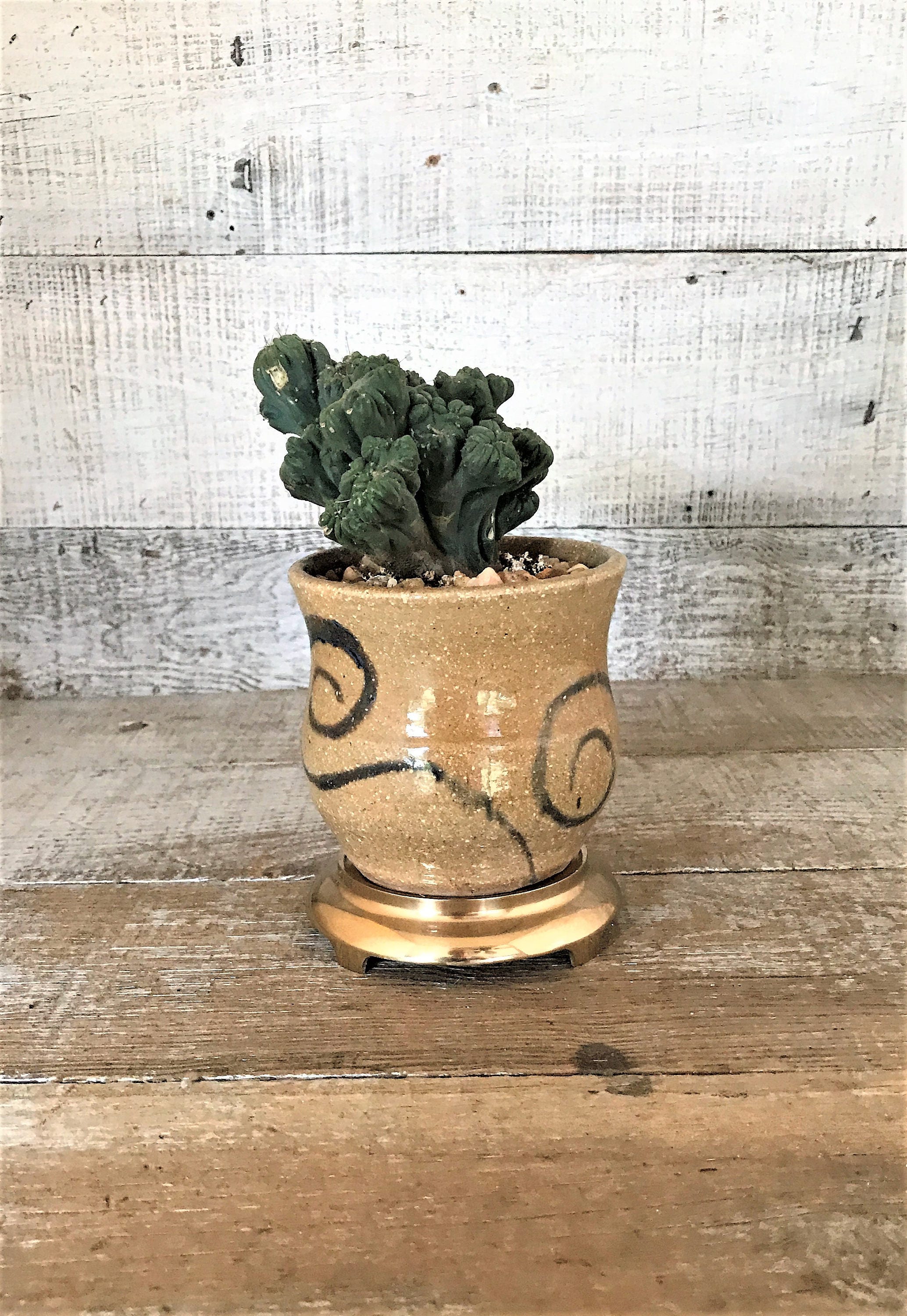 Plant Stand Brass Trivet Brass Plant Stand Brass Urn Stand Mid Etsy
