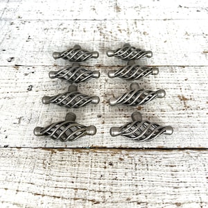 Drawer Pulls 8 Drawer Knobs Pewter Drawer Pulls Vintage Silver Knobs Cabinet Pulls Dresser Drawer Knobs
