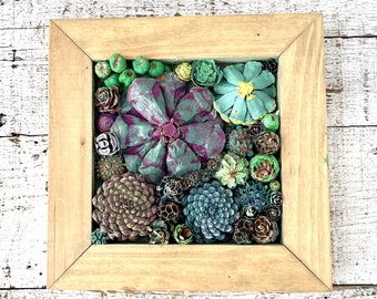 Succulent Garden Vertical Succulent Garden Pine Cone Succulents Faux Succulents Pine Cone Art