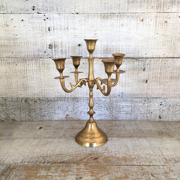 Candelabra Brass Candelabra Brass Candle Holder Gold Candelabra Hollywood Regency Candelabra Ornate Gold Candle Holder Brass Wedding Decor