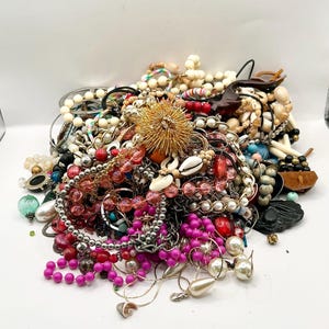 Costume Jewelry Lot 5 Pounds of Junk Costume Jewelry Broken Jewelry Lot Craft Jewelry
