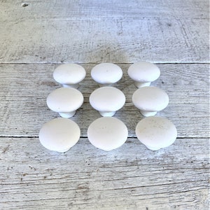 Drawer Knobs 9 Drawer Pulls White Ceramic Knobs Mid Century Hardware Dresser Drawer Knobs Cabinet Door Pulls White Pulls Home Improvement