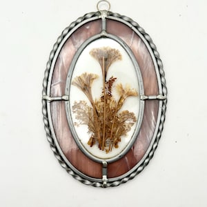 Stained Glass Pressed Flower Sun Catcher: Vintage Home Decor