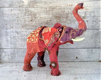 Elephant Figurine Large Elephant Statute Elephant Door Stop Boho Elephant Ornate Elephant