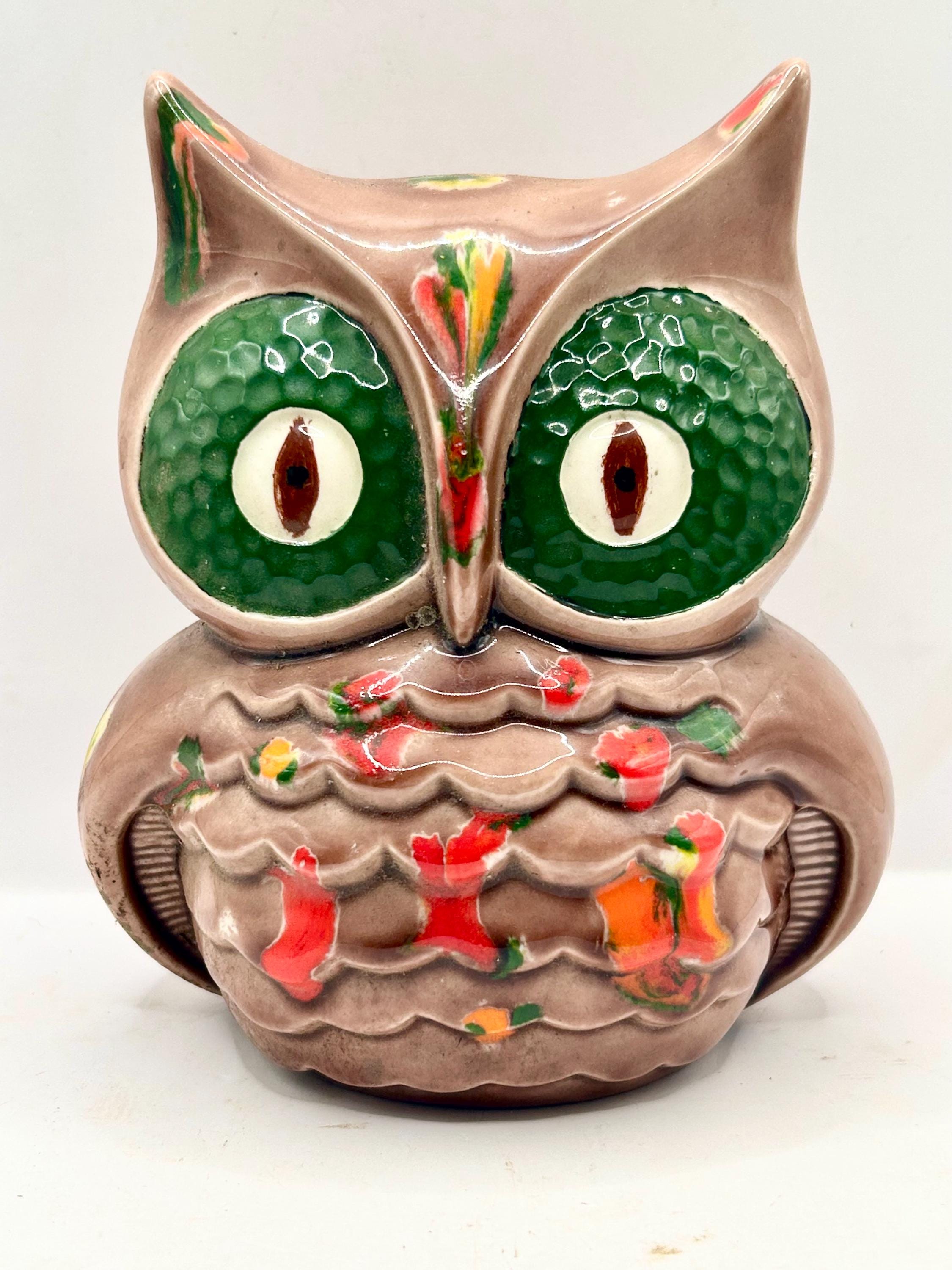 美品】フクロウ 陶器 イタリア 置物 インテリア 工芸品 美術品 A1035