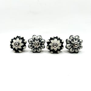 Drawer Pulls 4 Drawer Knobs Ceramic Knobs Black and WhiteDrawer Knobs Cabinet Door Pulls Dresser Drawer Knobs Home Improvement