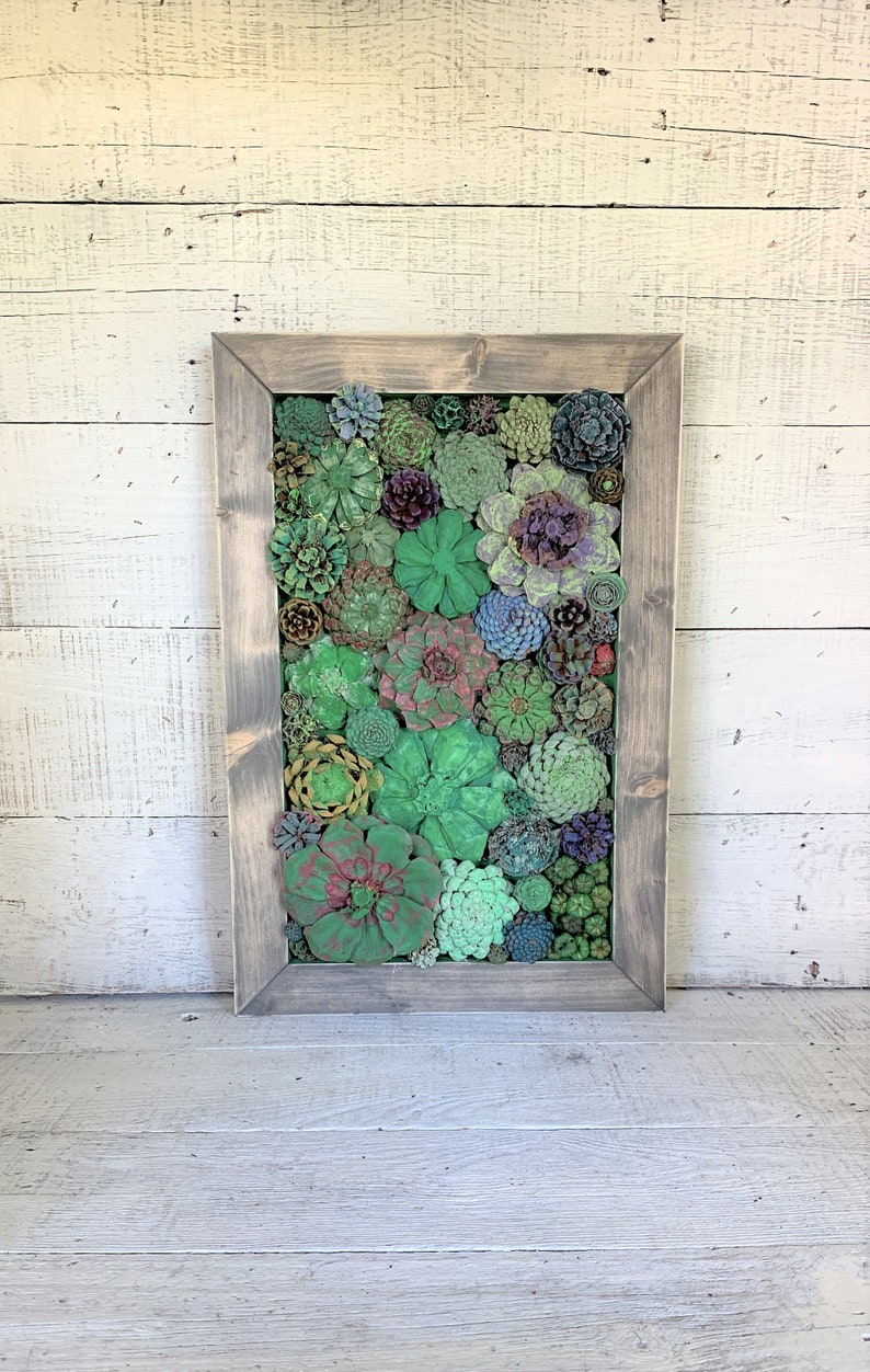 Vertical Succulent Garden Arrangement Pine Cone Image 0 1