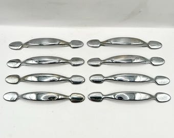 Silver Dresser Drawer Pulls - Set of 8 - Upcycled Cabinet Handles