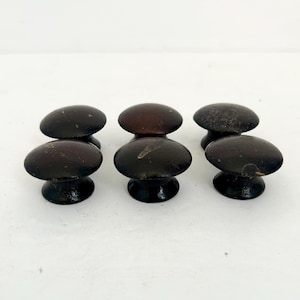 6 pomelli per cassetti in legno marrone scuro