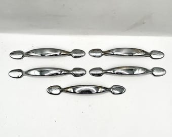 Salvaged Silver Drawer Pulls (Set of 5) - Dresser Cabinet Hardware