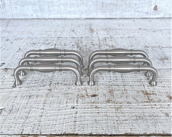 Vintage Edelstahl Schubladenknäufe - 4er Set