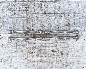 Vintage Edelstahl Schubladenknäufe - 4er Set