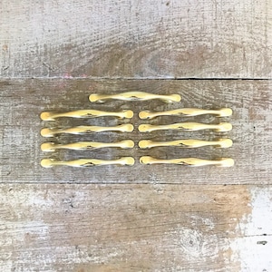 Drawer Handles 9 Drawer Pulls Mid Century Hardware Brass Handles Dresser Handles Brass Cabinet Door Handles Home Improvement Brass Pulls