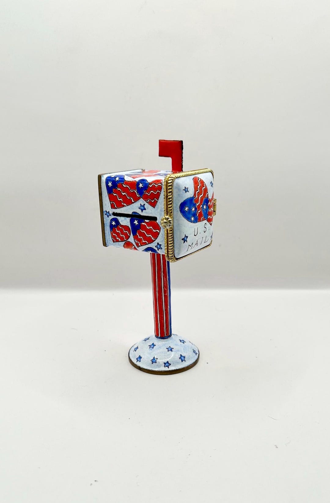 Empress Arts Miniature Mail Box Postage Stamp Holder/dispenser Trinket ...
