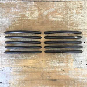 Dark Brown Arched Drawer Handles: Mid Century Modern Dresser Pulls, Set of 10