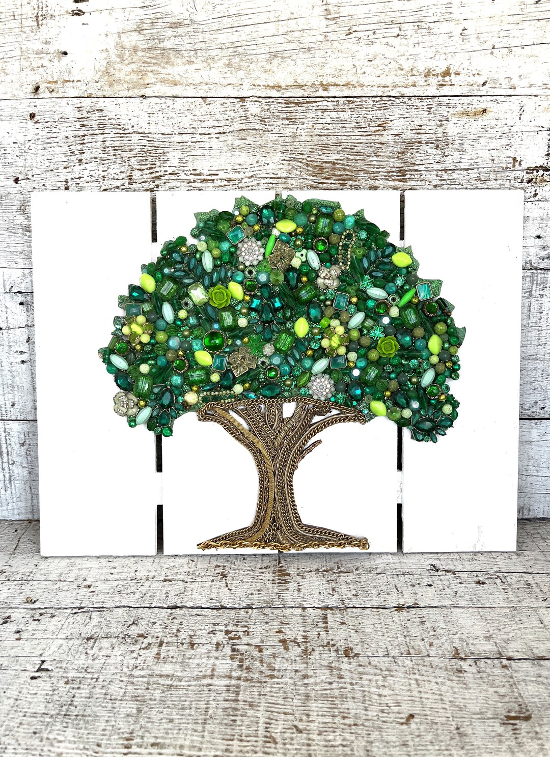 Tree Wall Hanging Vintage Jewelry Art Large Tree Art Vintage Jewelry