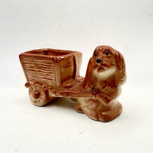 Planter Ceramic Dog Planter Vintage Figurine Vase