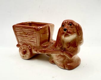 Jardinière en céramique pour chien, figurine vintage, vase