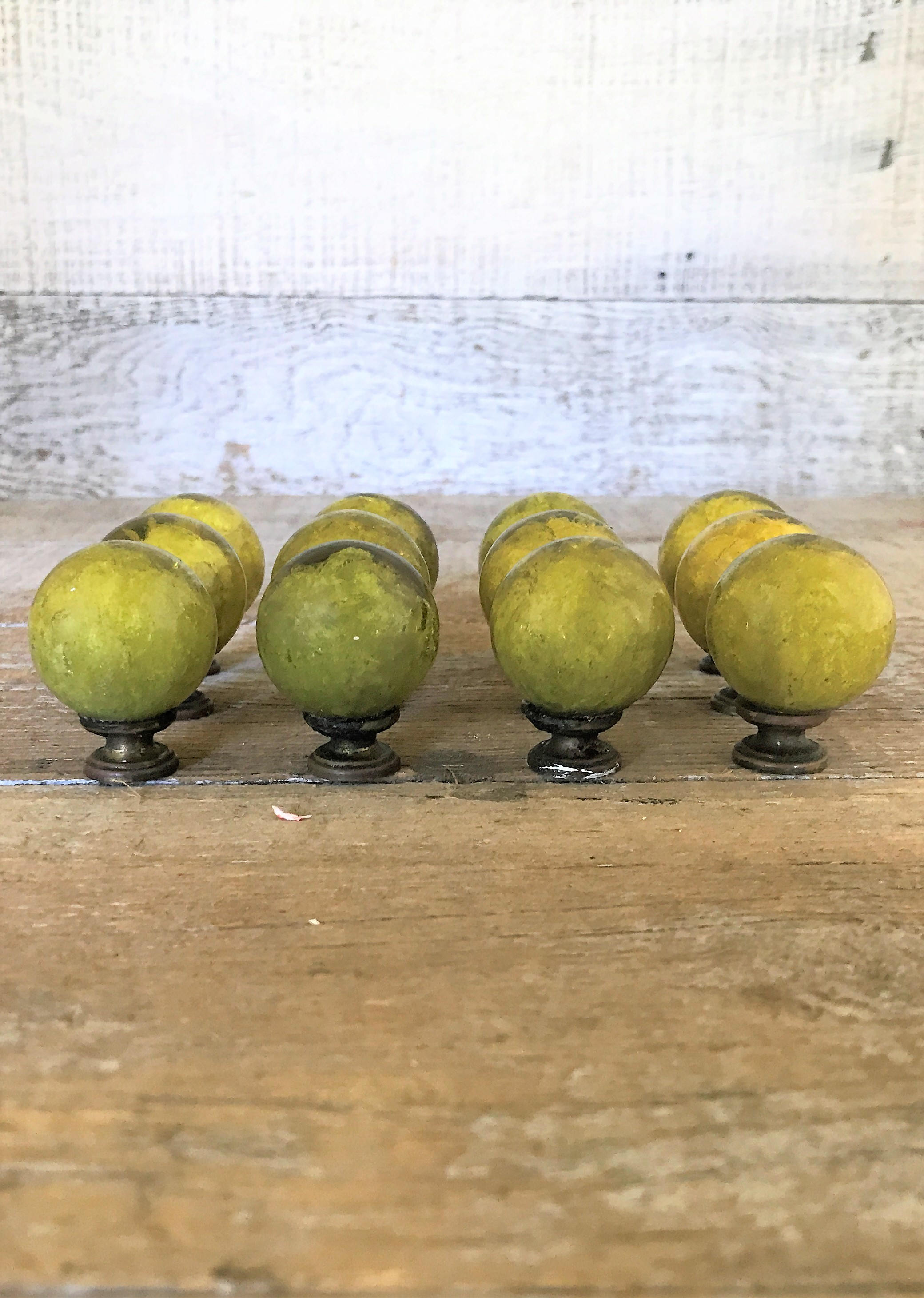 Drawer Knobs 12 Drawer Pulls Lucite Knobs Green Ruth Richmond Etsy