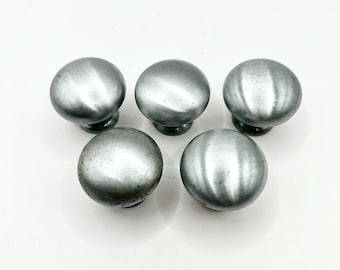 Vintage geborsteld roestvrijstalen ladeknoppen - set van 5"