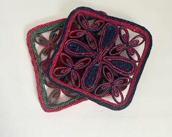 2 Ratton onderzetters rieten onderzetters uit het midden van de eeuw