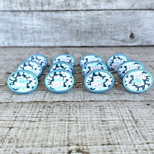 Vintage Shower Curtain Rings Floral Curtain Hooks - Set of 12