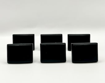 Boutons de tiroir en métal noir - Lot de 6 - Poignées de porte d'armoire