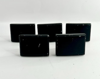 Black Metal Drawer Pulls Set of 5: Upcycled Dresser Knobs