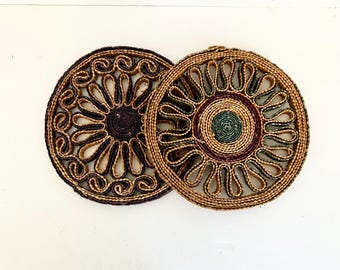 2 Ratton onderzetters rieten onderzetters uit het midden van de eeuw