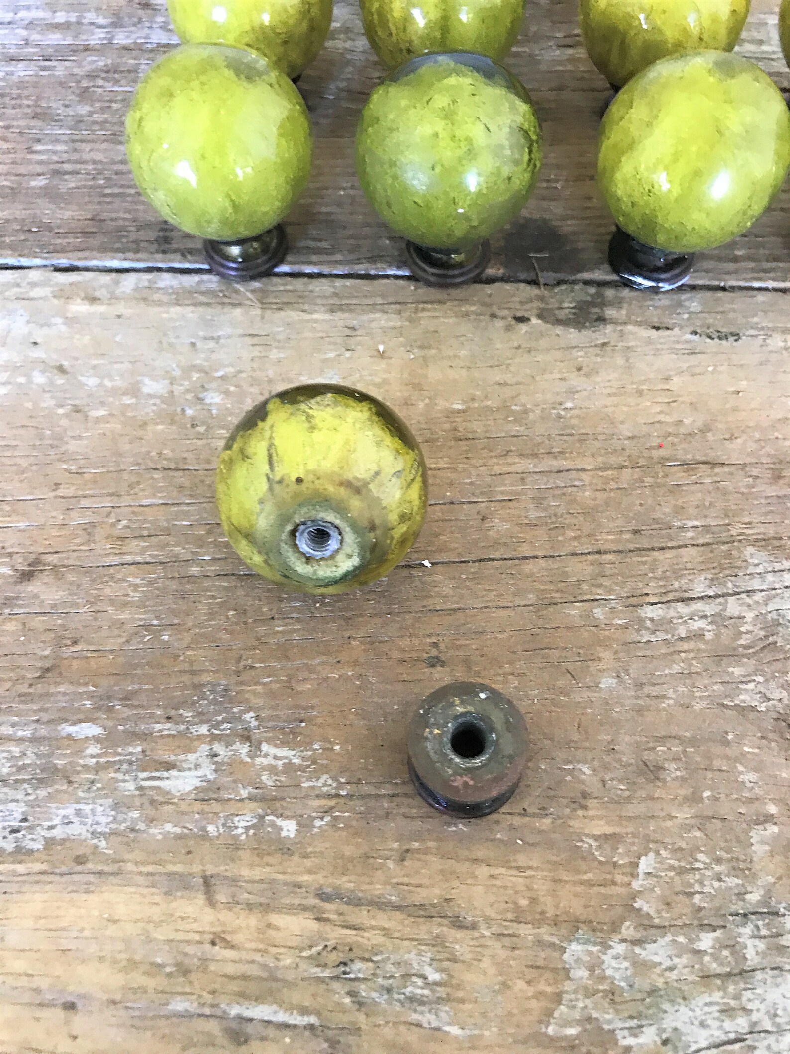 Drawer Knobs 12 Drawer Pulls Lucite Knobs Green Ruth Richmond Etsy