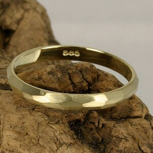 Satinated Gold Facet Ring, 14k gold contemporary jewellery 14k satin yellow gold image 5