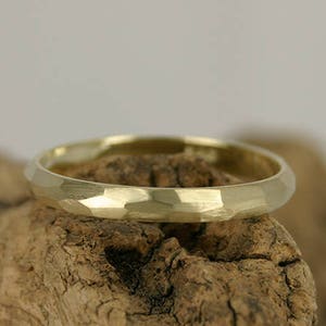 Satinated Gold Facet Ring, 14k gold contemporary jewellery 14k satin yellow gold image 1