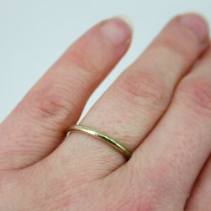 Round wedding band 2mm wide 14k gold 14k yellow gold ring round wedding band 2mm round ring hand made jewelry 14k gold image 3