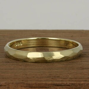 Satinated Gold Facet Ring, 14k gold contemporary jewellery 14k satin yellow gold image 4