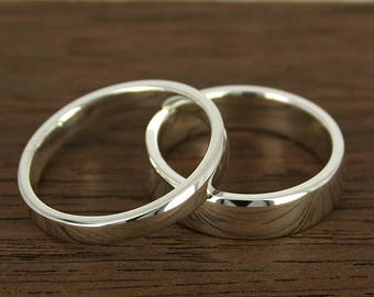 Wedding Ring Gold Classic, white gold wedding ring, 1.6 mm thick, 14 k white gold, Rounded Wedding Band – contemporary – hand made jewelry