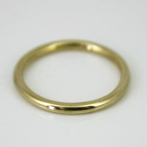 Round wedding band 2mm wide 14k gold 14k yellow gold ring round wedding band 2mm round ring hand made jewelry 14k gold image 2