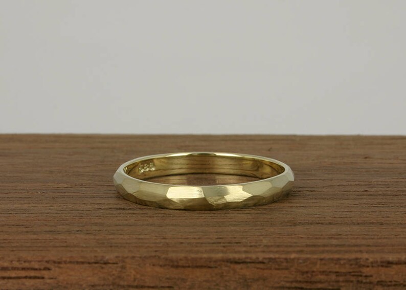 Satinated Gold Facet Ring, 14k gold contemporary jewellery 14k satin yellow gold image 4