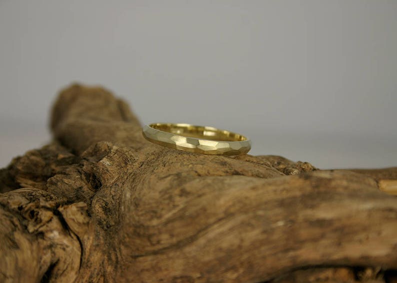 Satinated Gold Facet Ring, 14k gold contemporary jewellery 14k satin yellow gold image 3