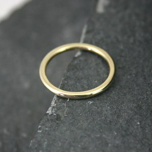 Round wedding band 2mm wide 14k gold 14k yellow gold ring round wedding band 2mm round ring hand made jewelry 14k gold image 6