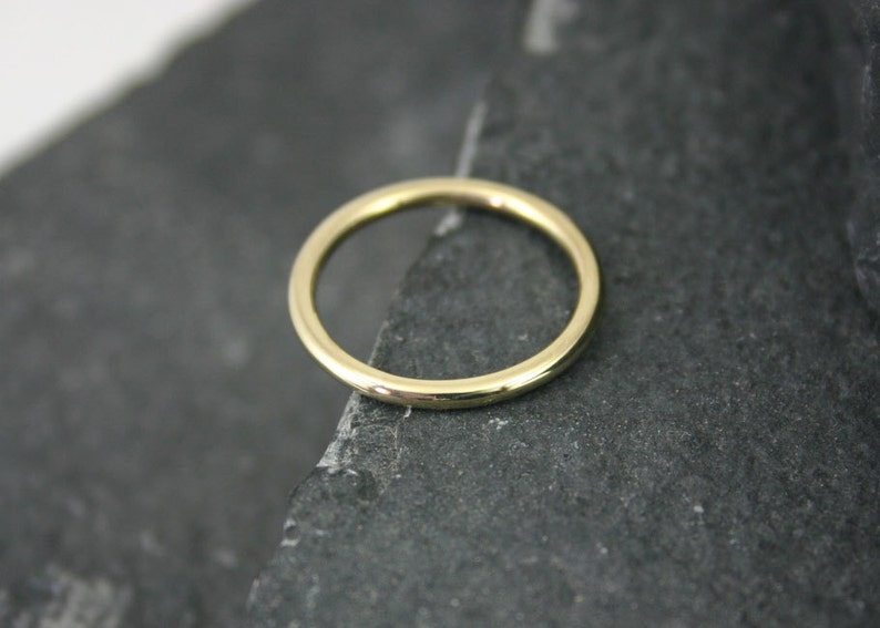 Round wedding band 2mm wide 14k gold 14k yellow gold ring round wedding band 2mm round ring hand made jewelry 14k gold image 6