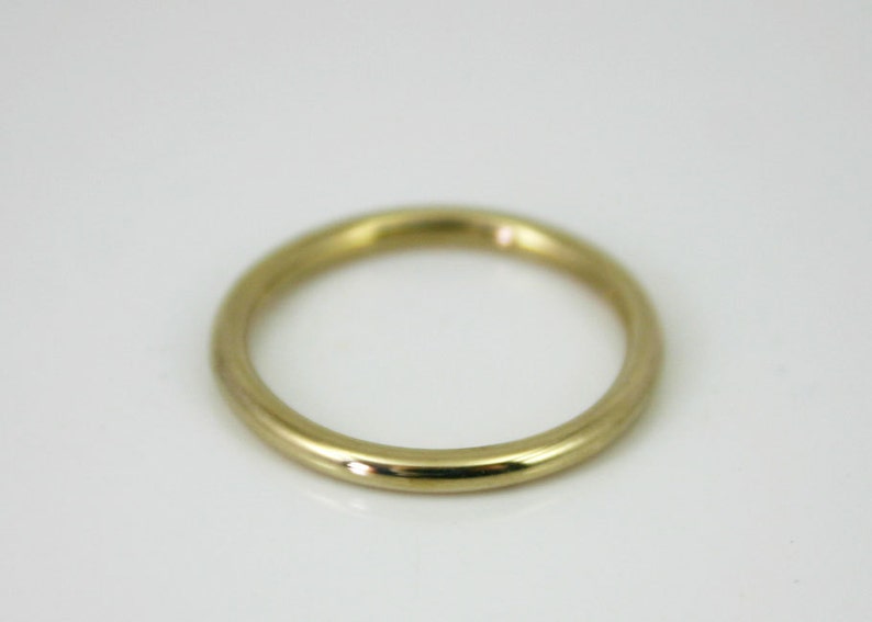 Round wedding band 2mm wide 14k gold 14k yellow gold ring round wedding band 2mm round ring hand made jewelry 14k gold image 2