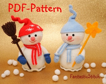 Crochet Pattern Snowman Christmas Amigurumi Instant Download PDF 22 Pages