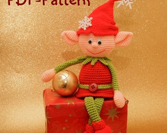 Crochet pattern Christmas elf Amigurumi Instand Download PDF 17 pages